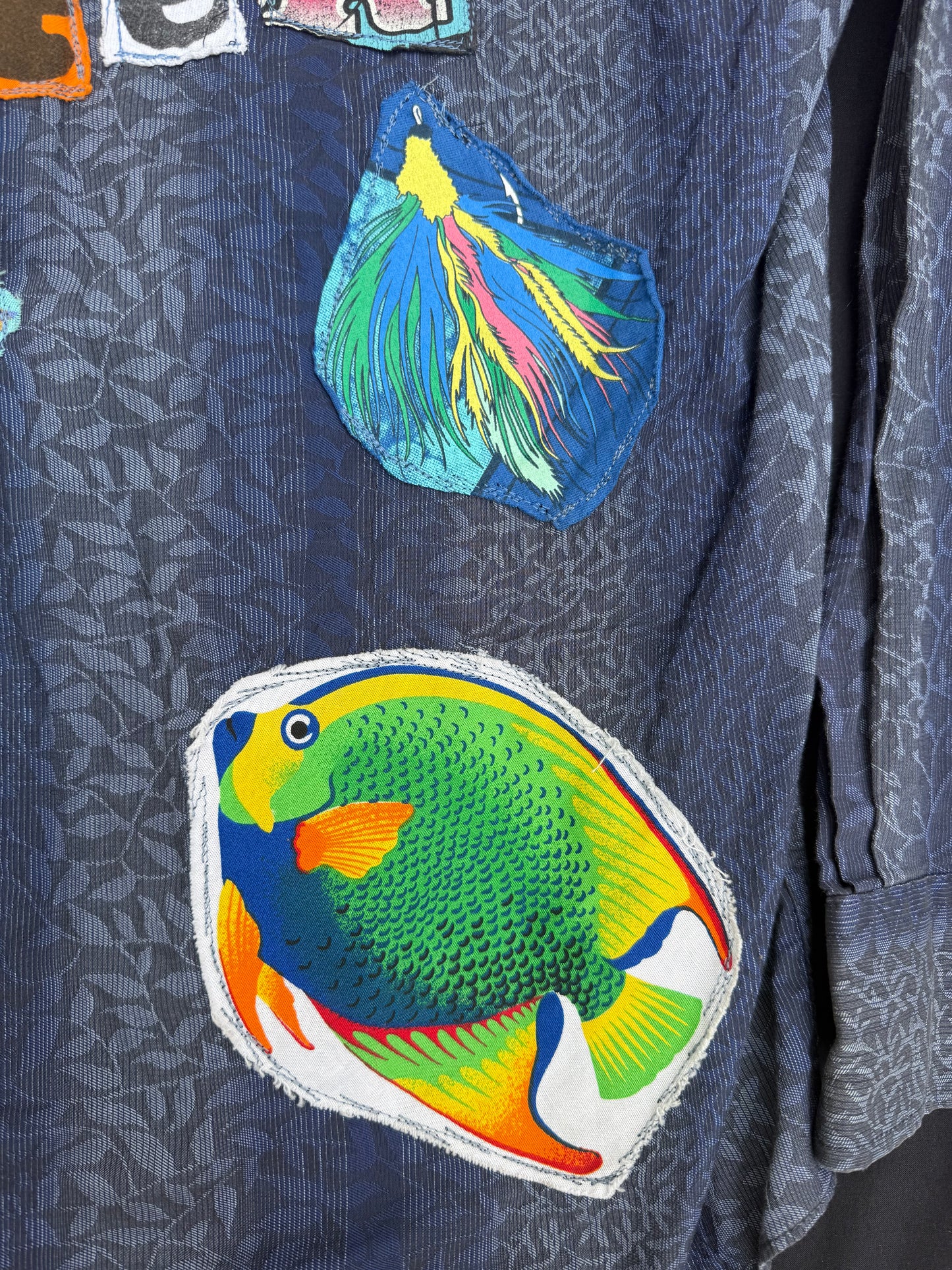 "Meet me at the creek" patched button up