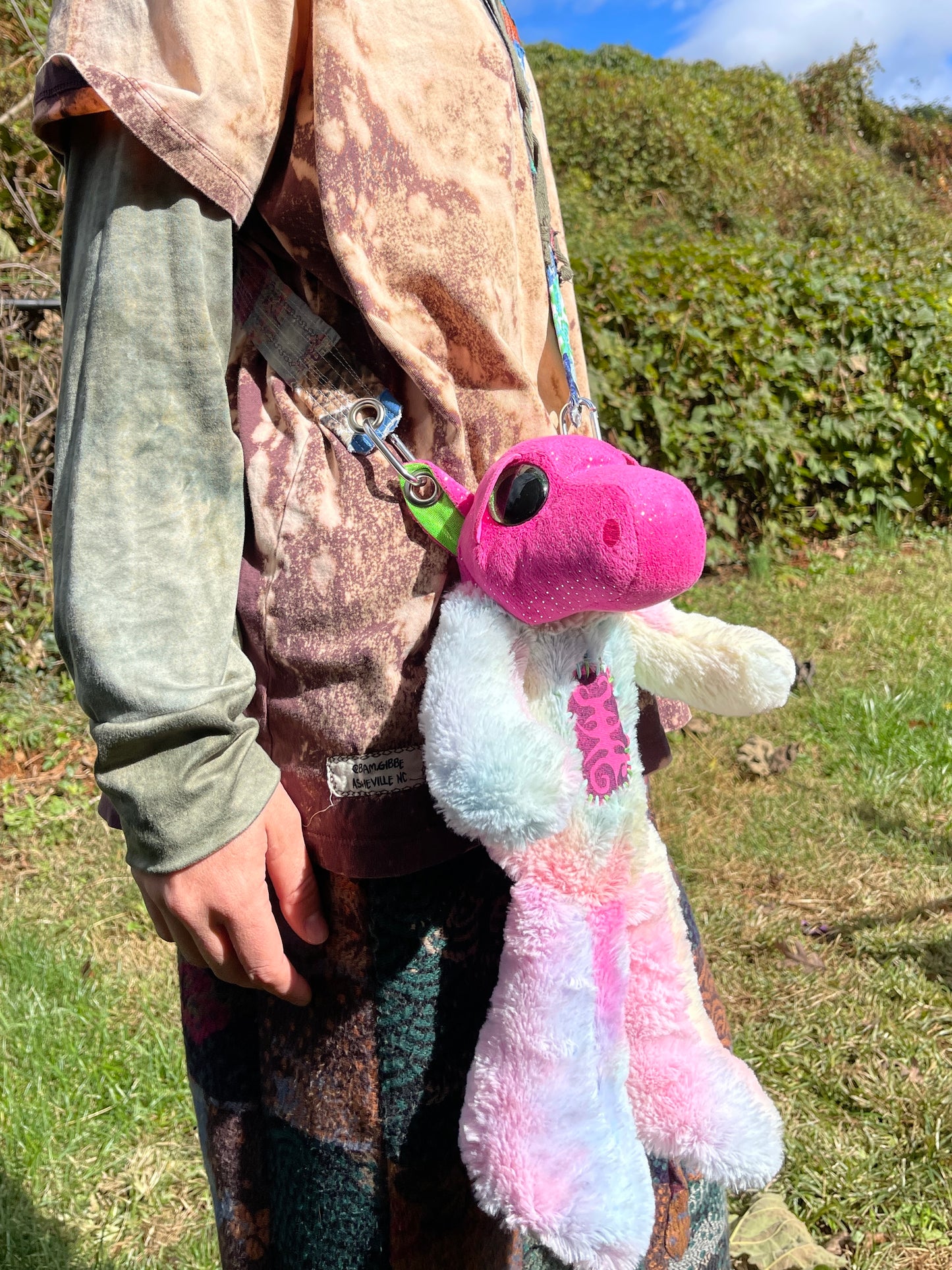 Dragon + rainbow bear hybrid side bag