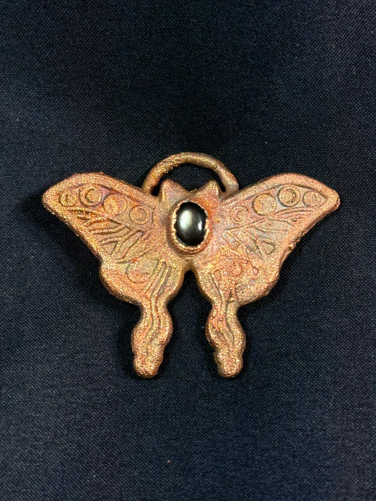 Obsidian butterfly amulet