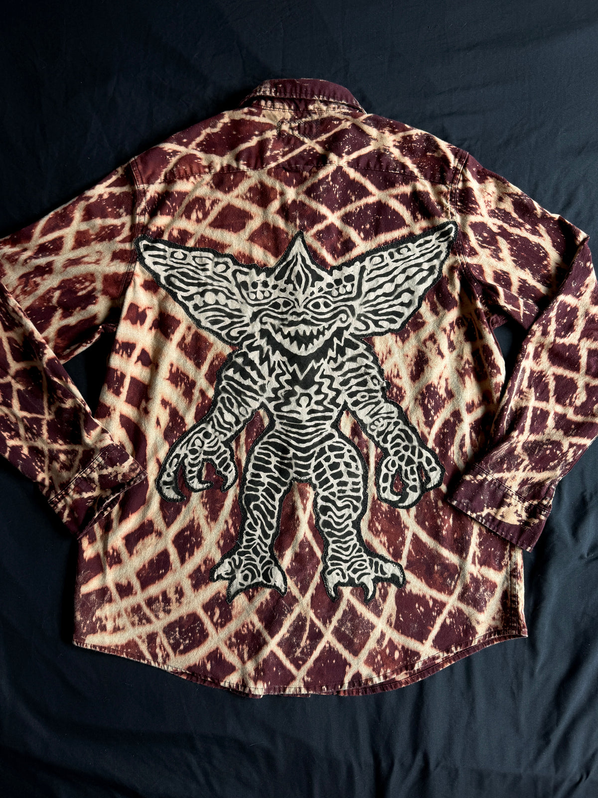 Gremlin bleach dyed button down