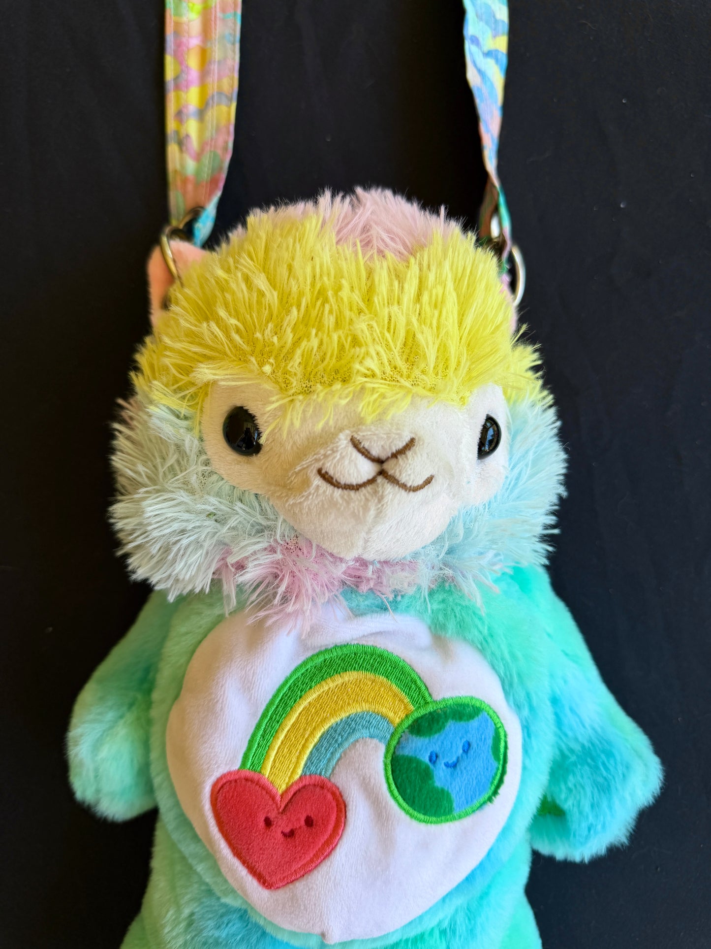 Llama + care bear hybrid side bag