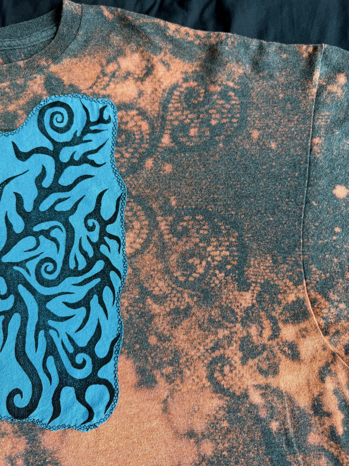 Moon goddess mushroom bleach dyed t-shirt
