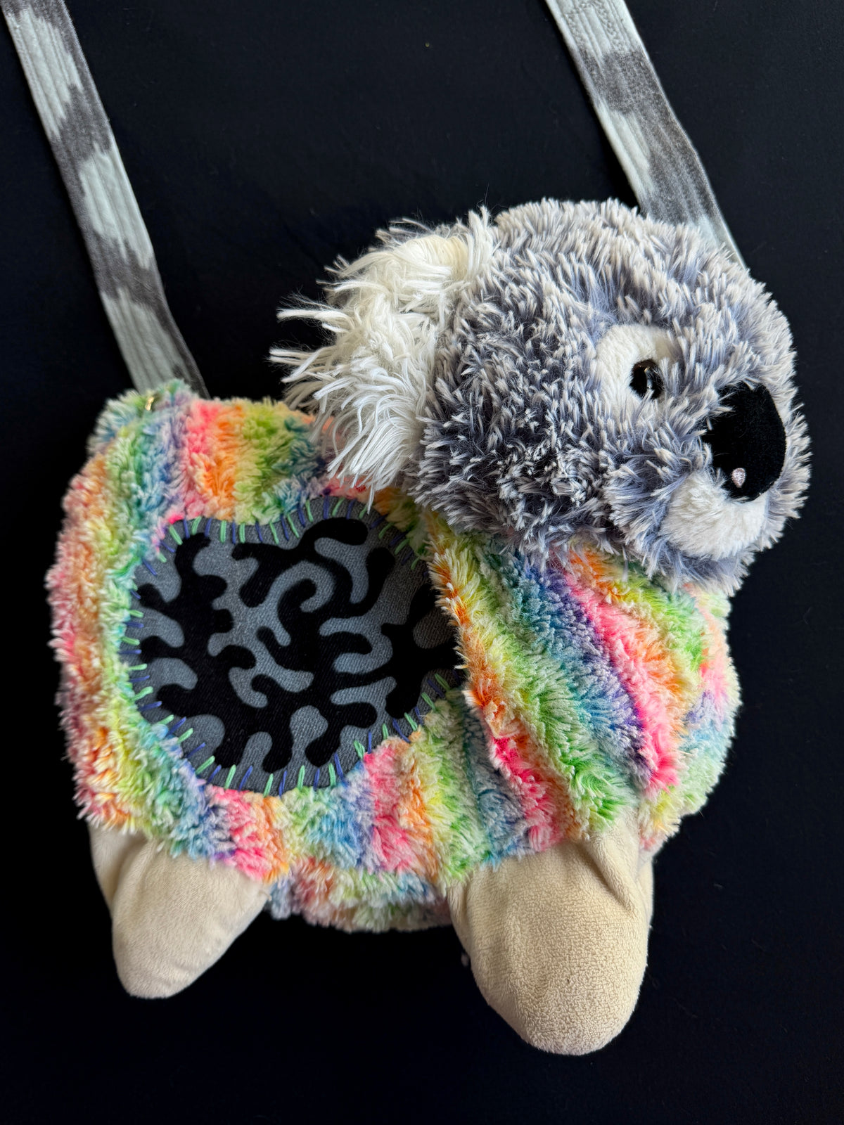 Koala + rainbow llama hybrid side bag