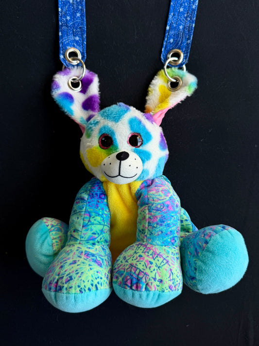 Rainbow dog + elephant hybrid side bag