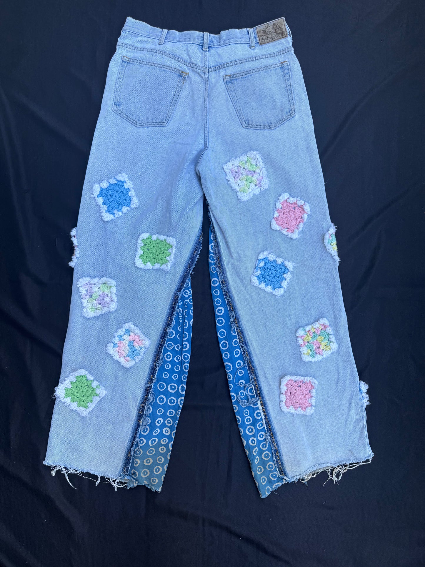Crochet granny square jeans