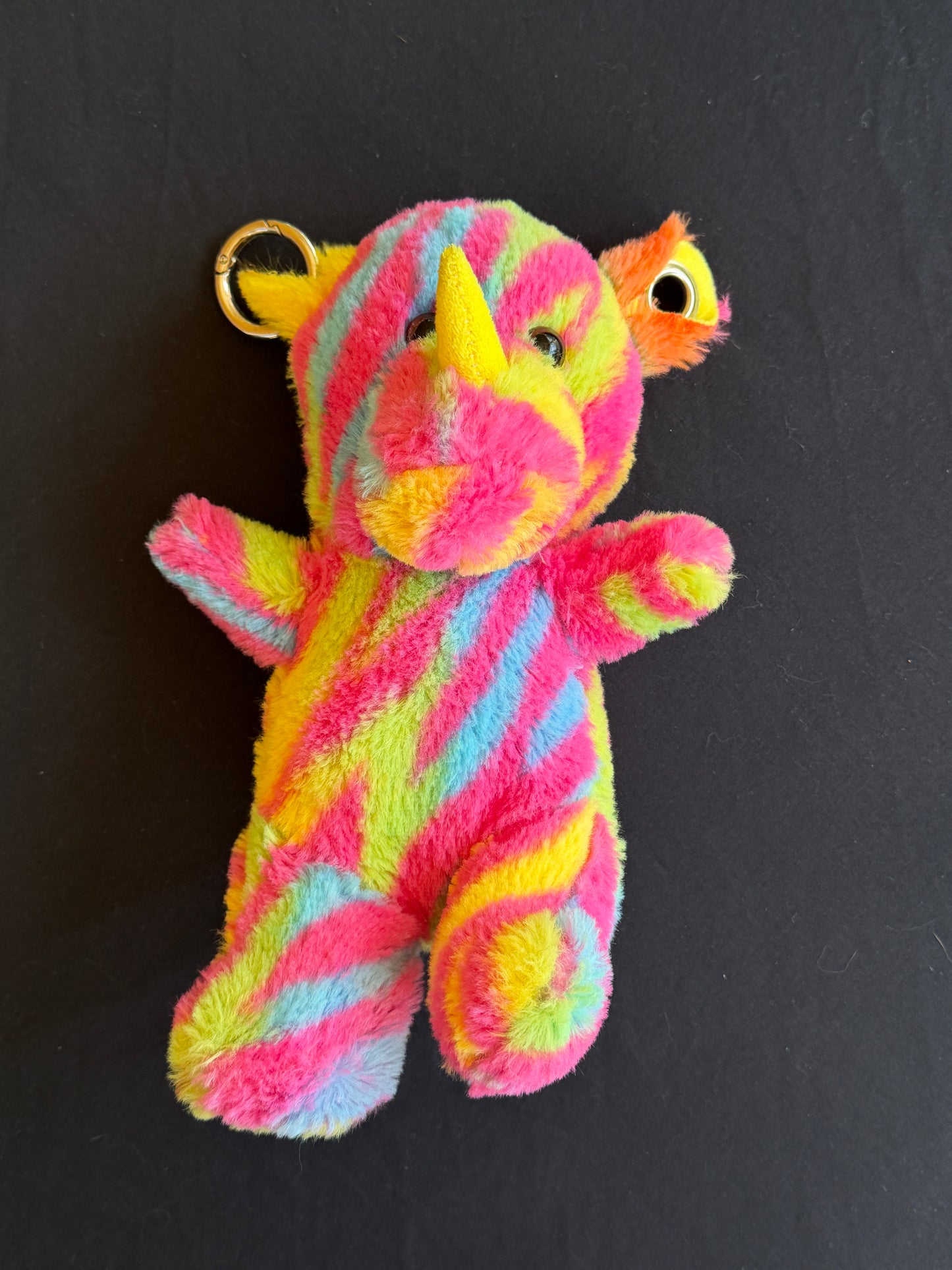 Rainbow rhino keychain buddy