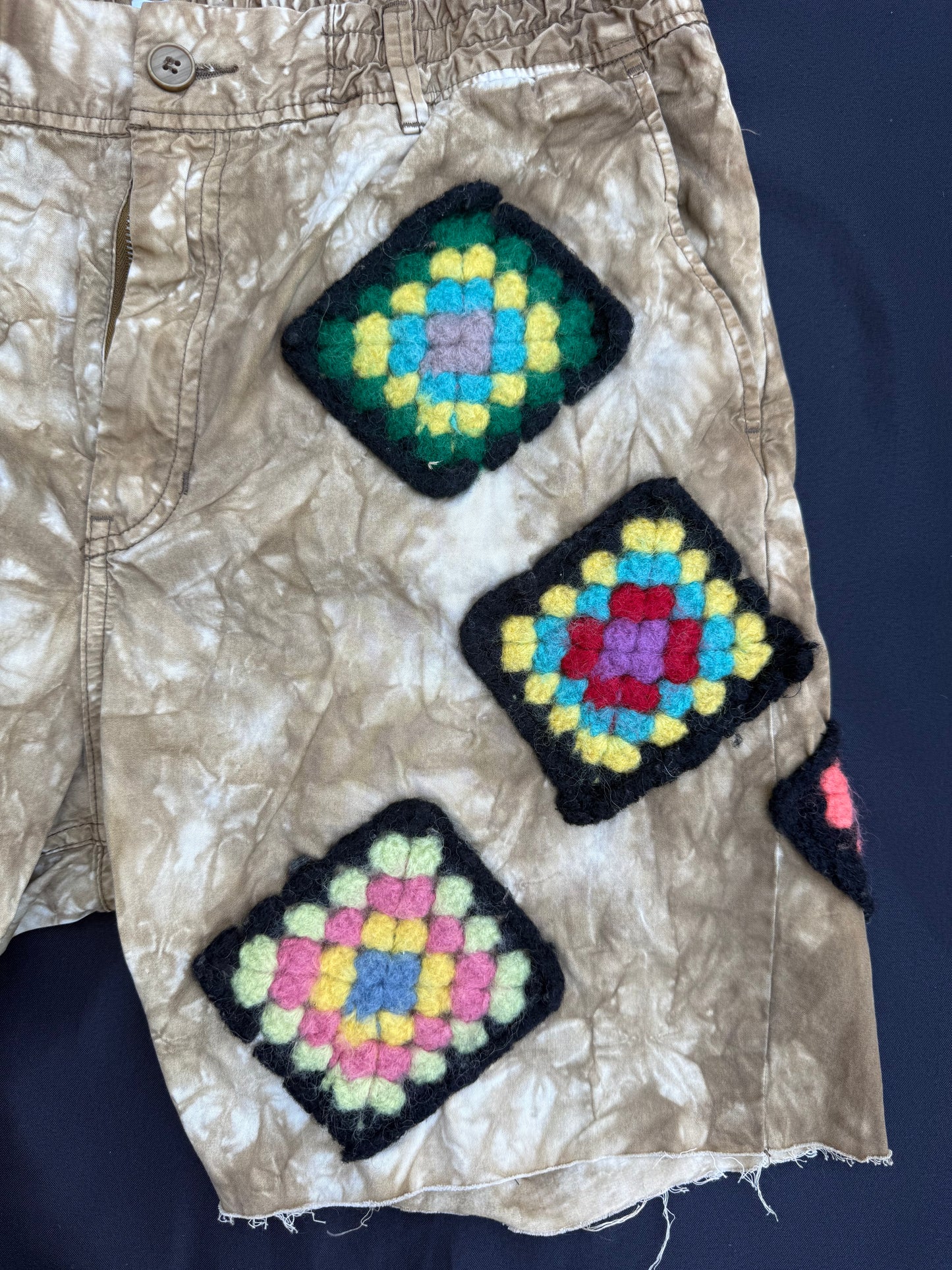 Crochet granny square shorts