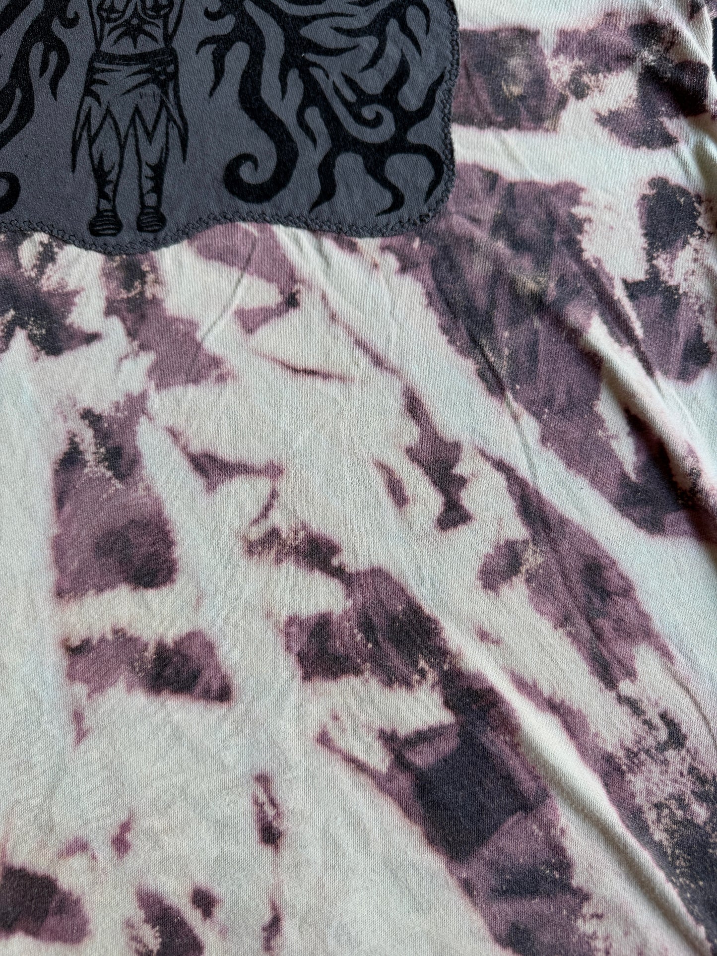 Beetle + moon goddess bleach dyed t-shirt