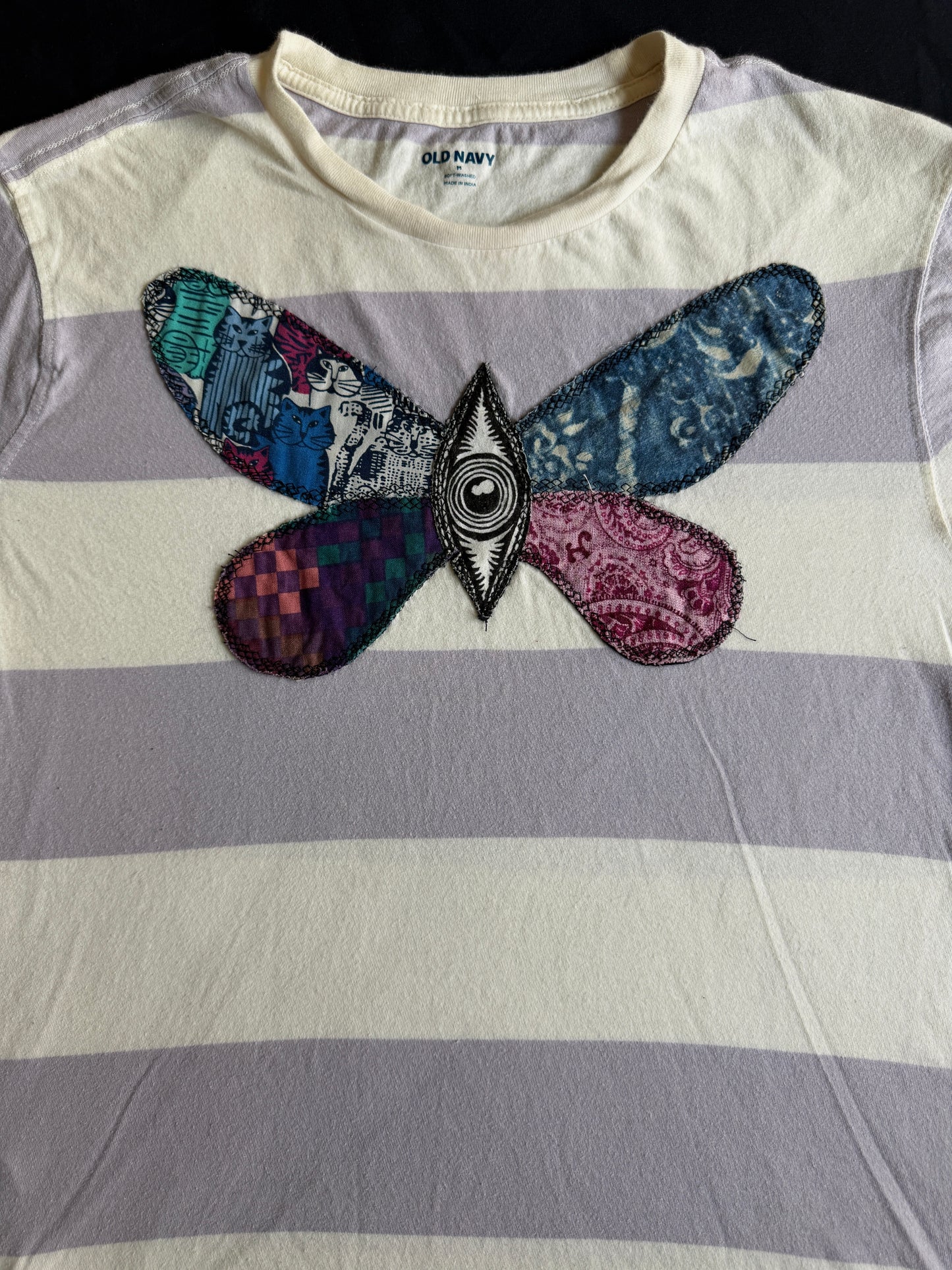 Butterfly striped t-shirt