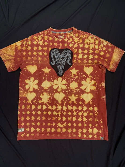 All seeing billy skull bleach dyed t shirt