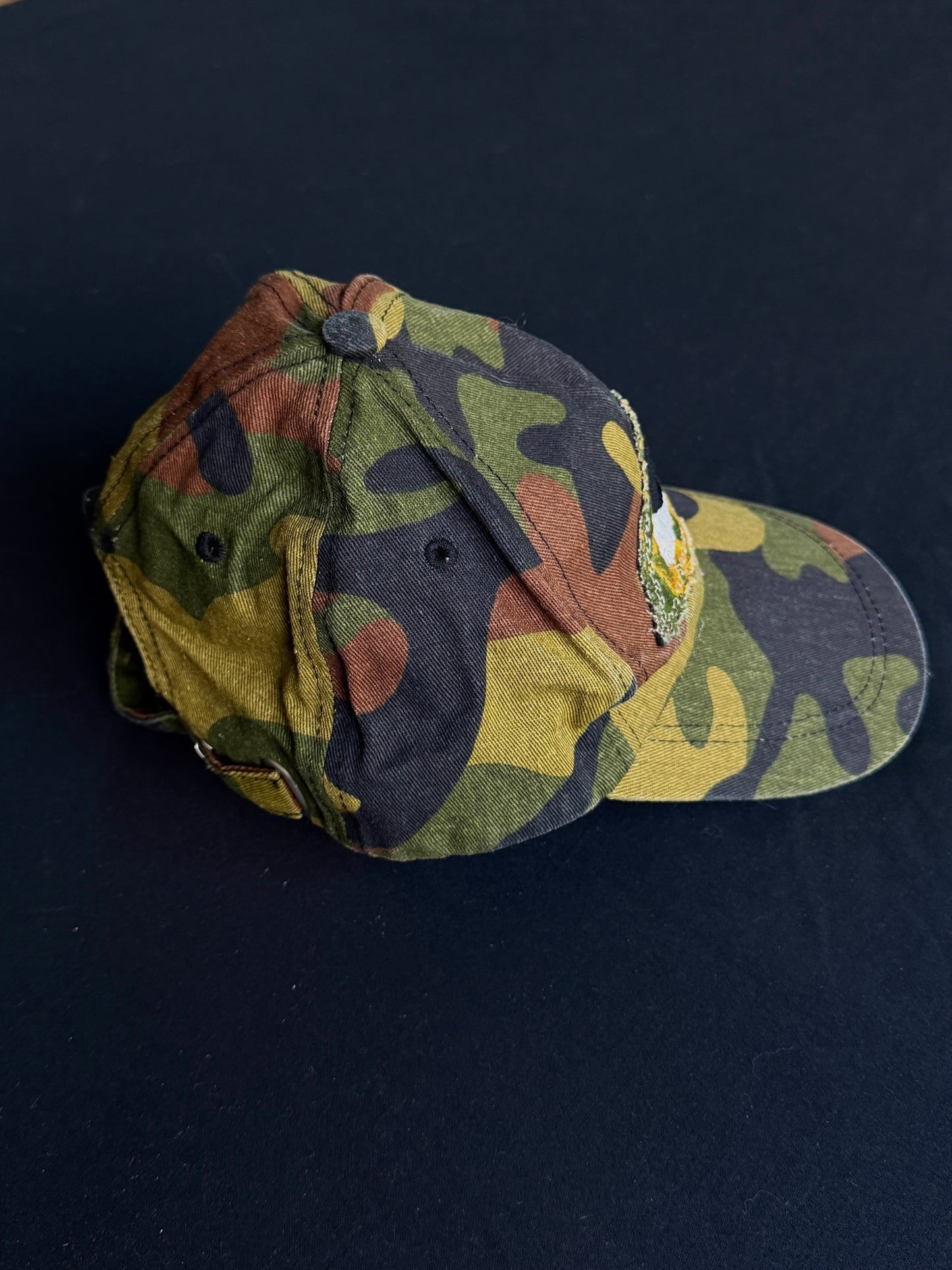 Upcycled Camo Eyeball Hat