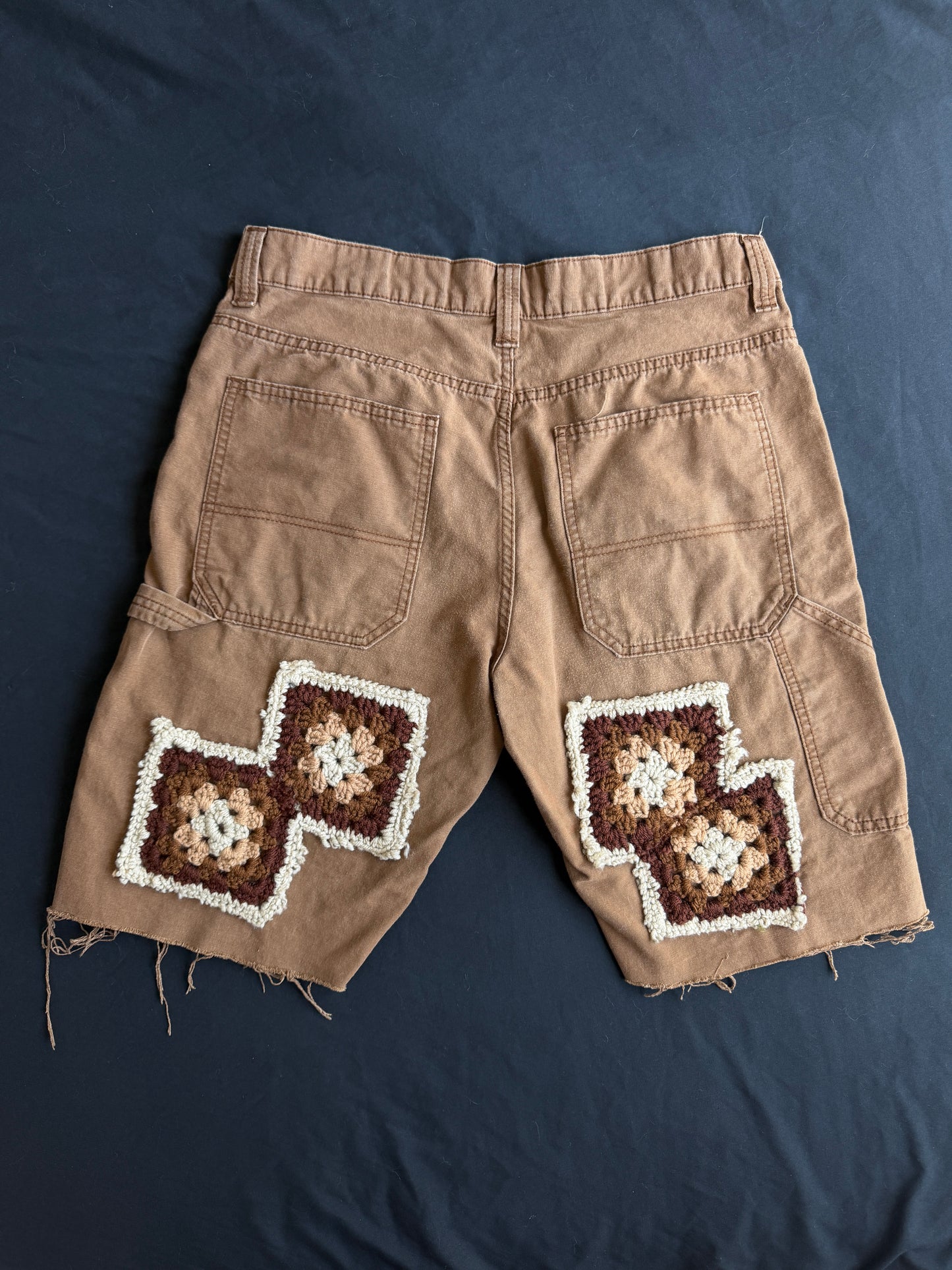 Crochet granny square shorts