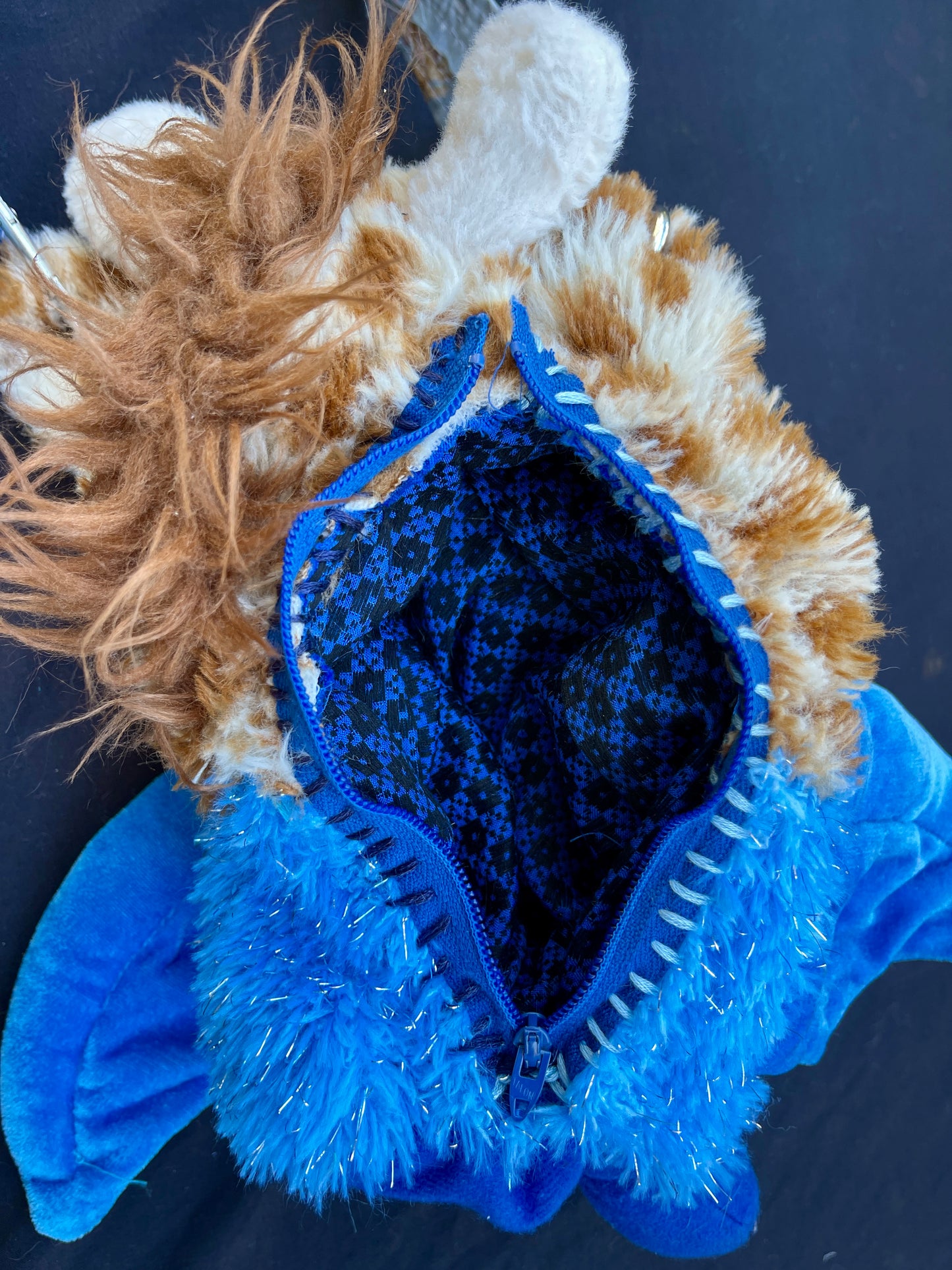 Giraffe + blue bat hybrid side bag