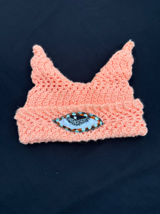 Crochet eyeball patch hat