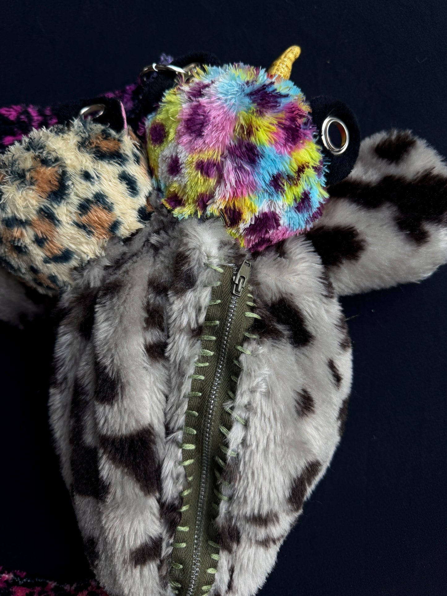 Unicorn + leopard + seal hybrid side bag