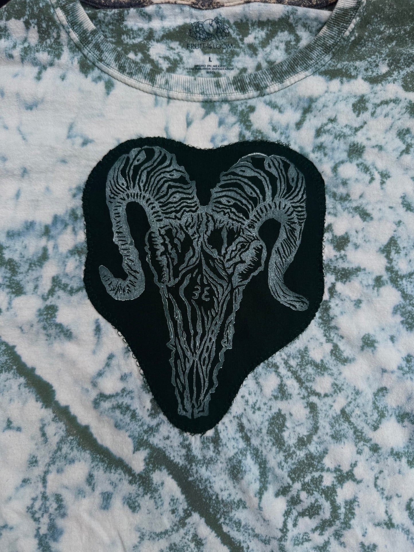 All seeing billy skull bleach dyed t shirt