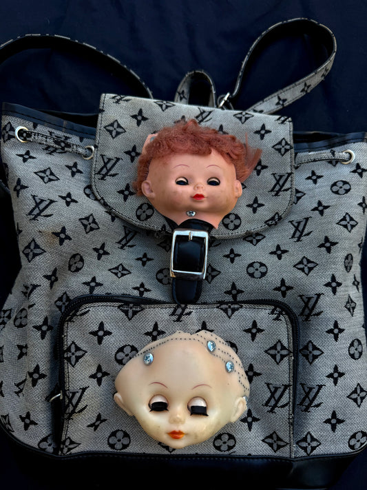 LV double baby head back pack