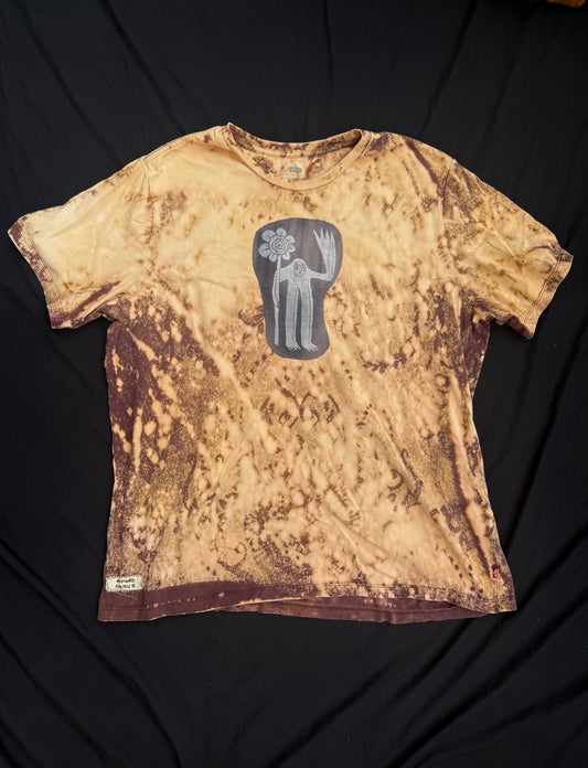 Flower boy patch bleach dyed t shirt