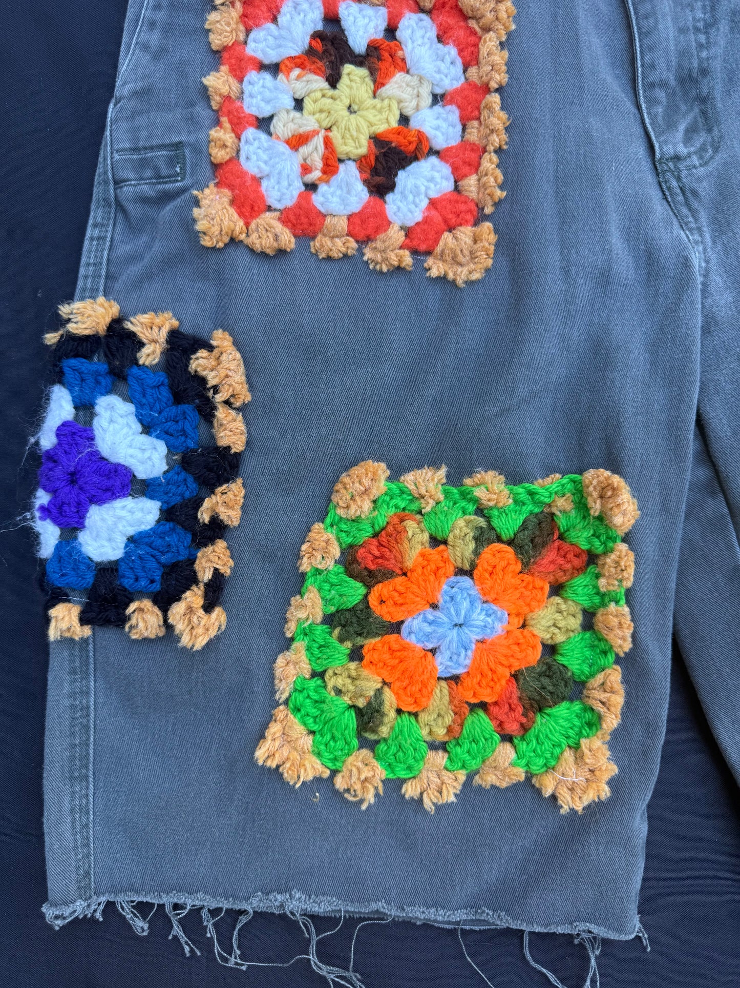 Crochet granny square shorts