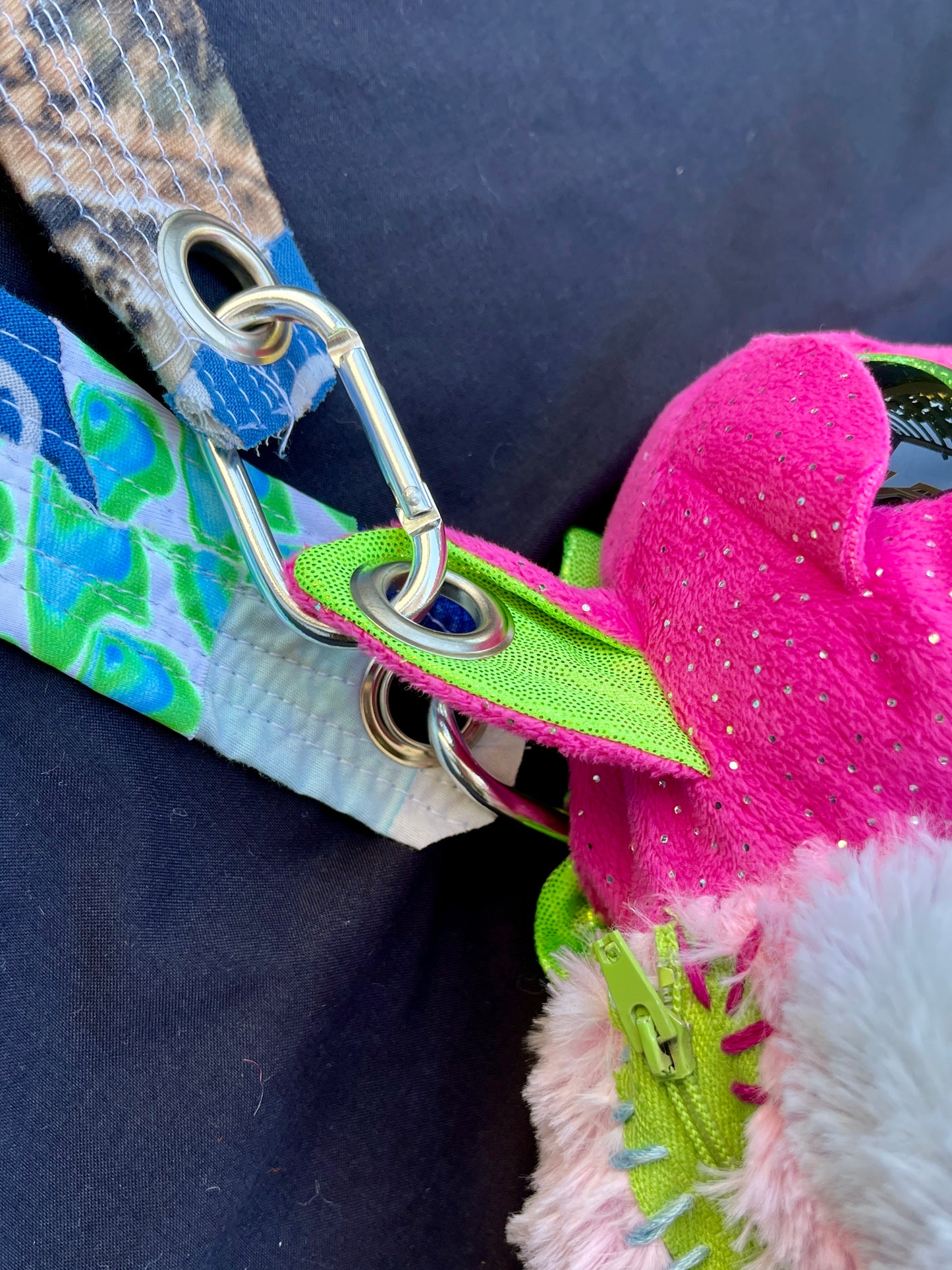 Dragon + rainbow bear hybrid side bag