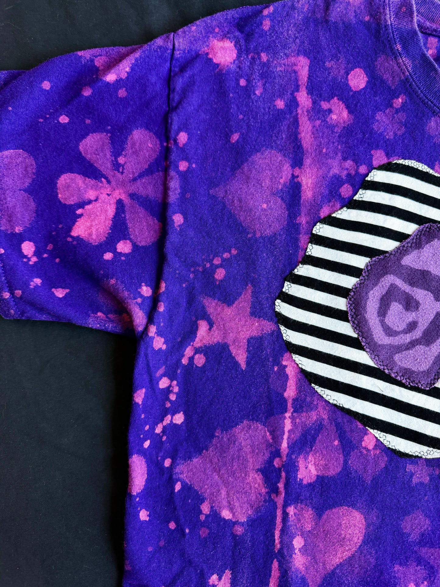 Shapes + moon goddess patch bleach dyed t-shirt