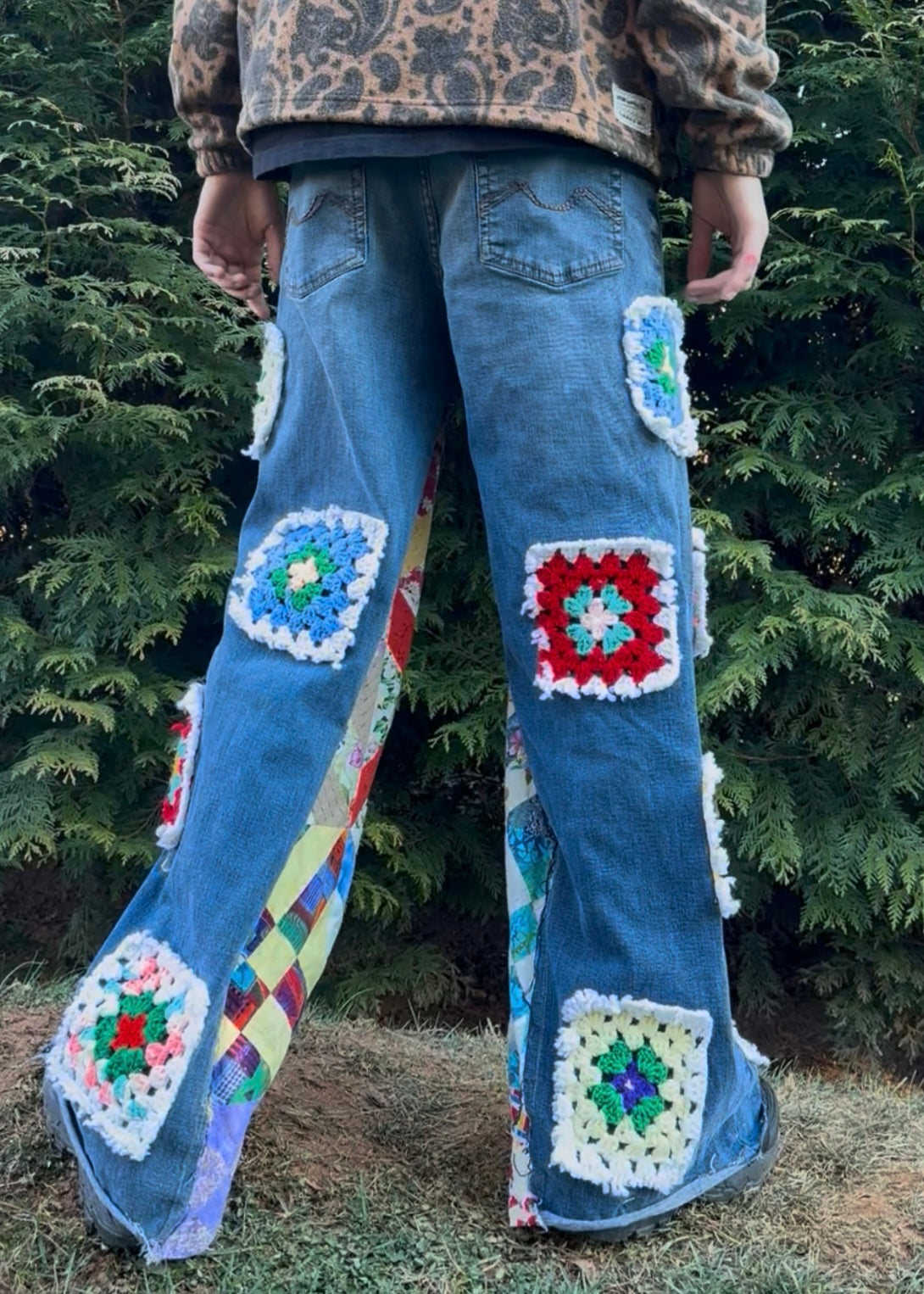 Western granny square pants