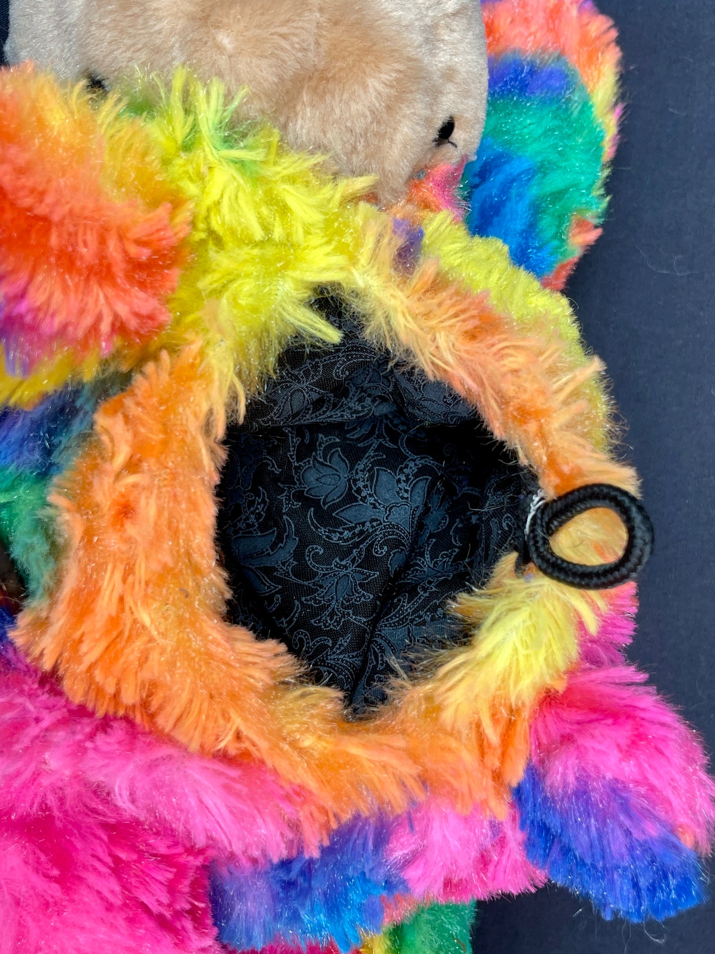 Dino + rainbow tie dye bear side bag