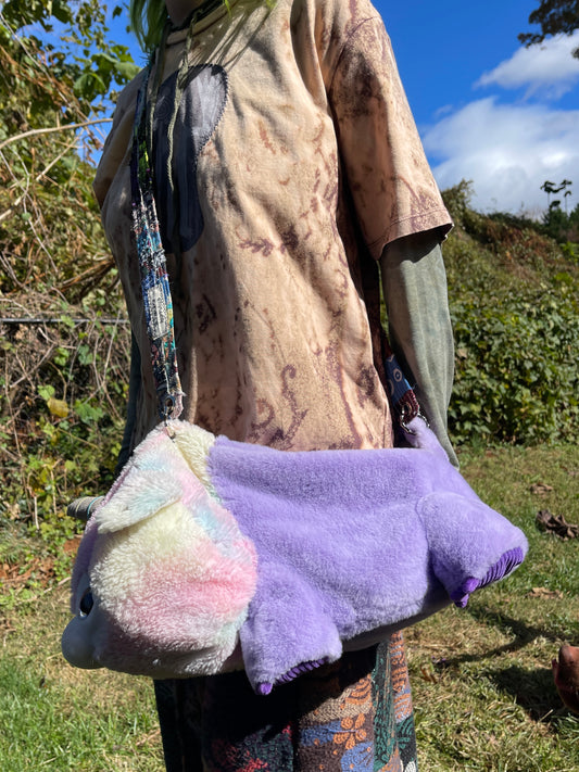 Unicorn + hippopotamus hybrid huge side bag