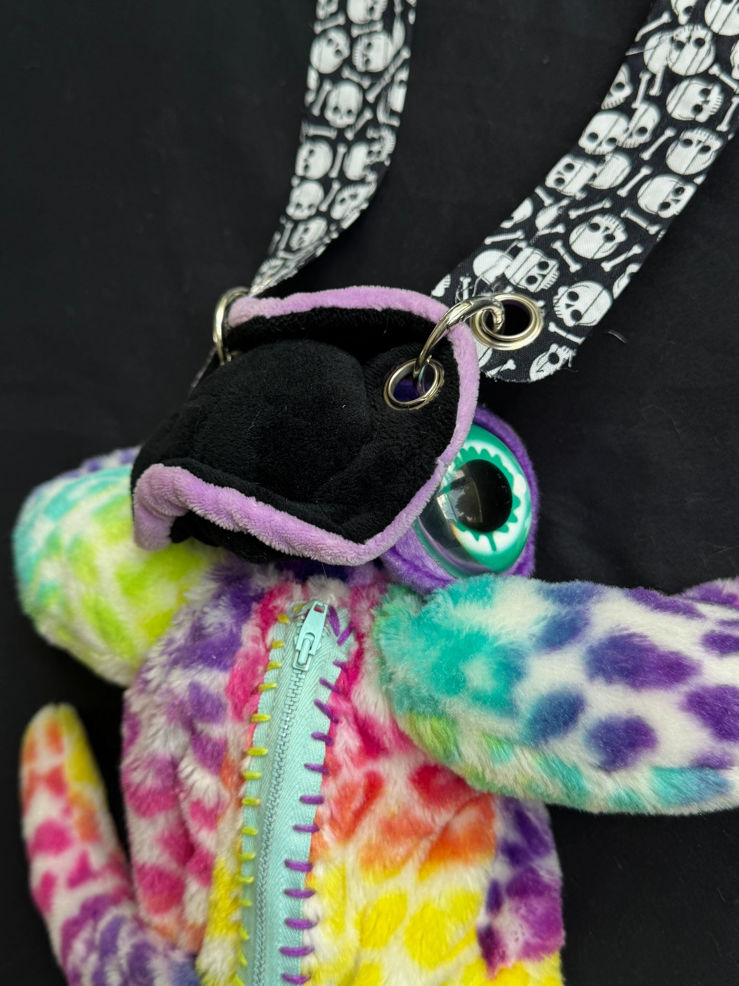 Pirate turtle + rainbow leopard hybrid side bag