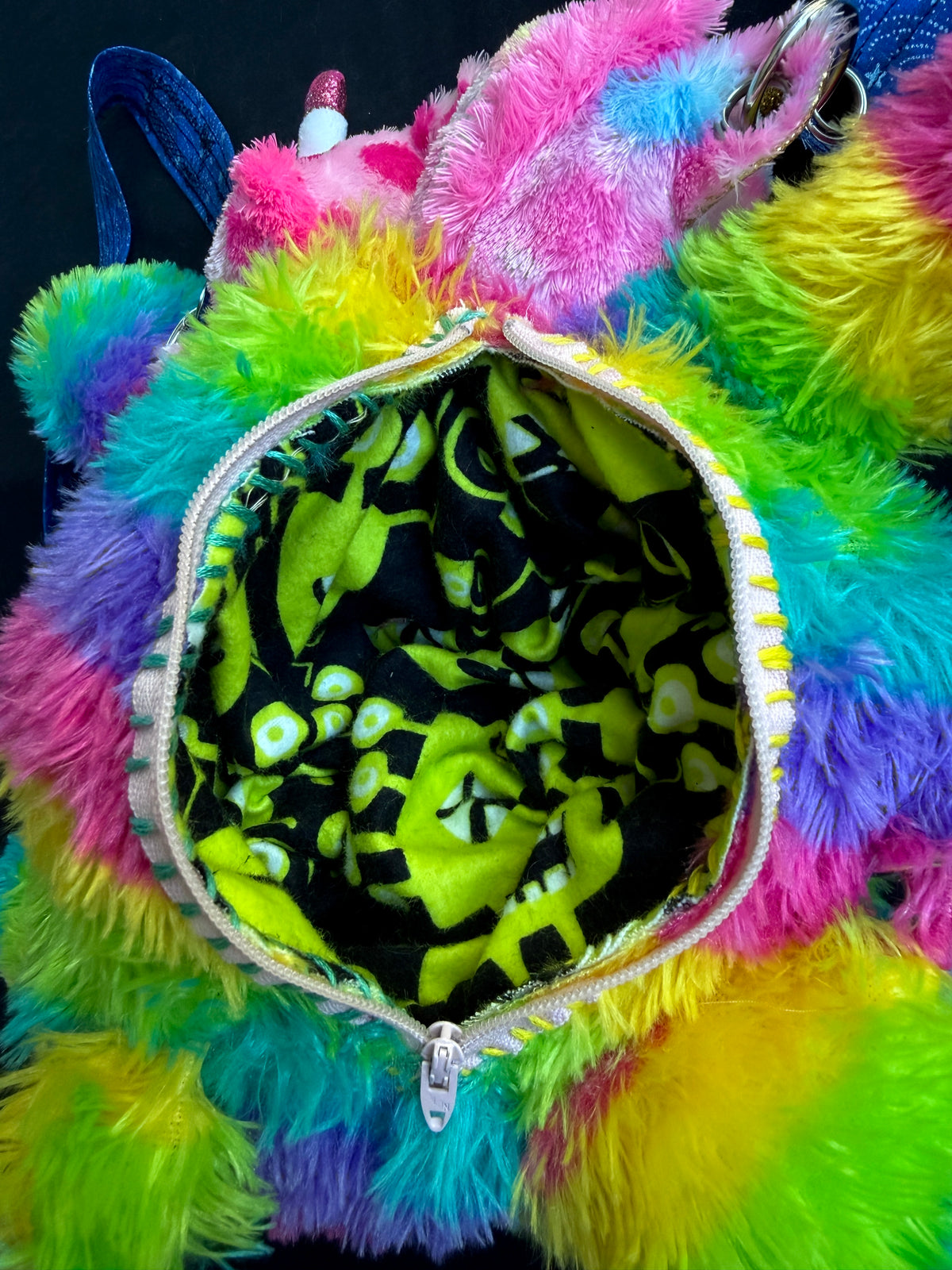 Two headed rainbow explosion hybrid back pack
