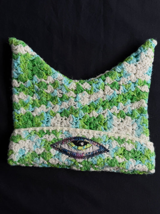 Crochet eyeball hat