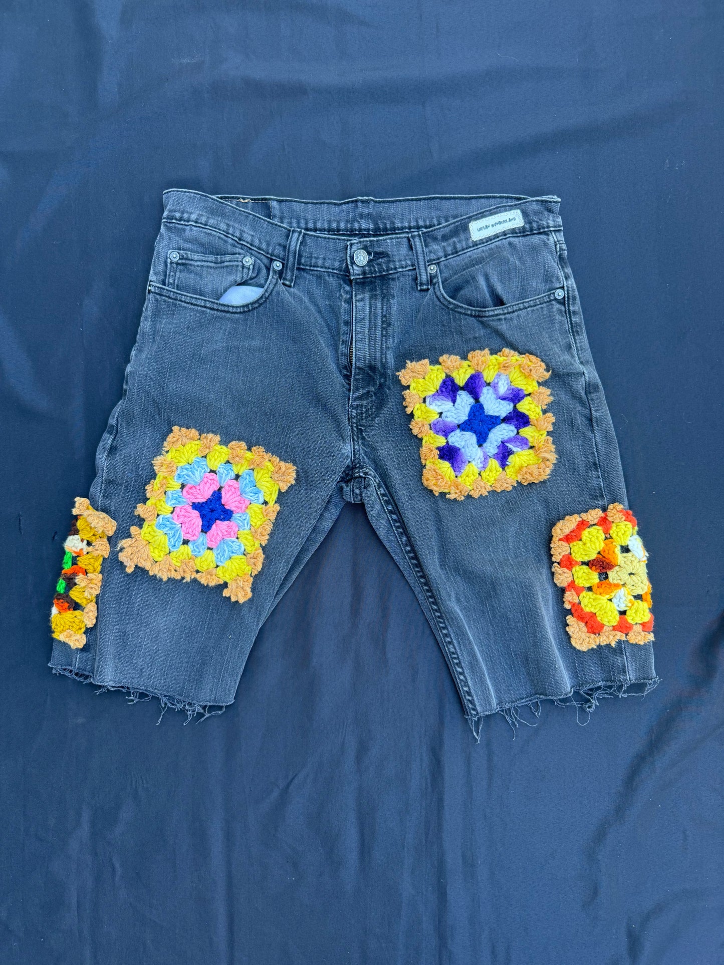 Crochet granny square shorts