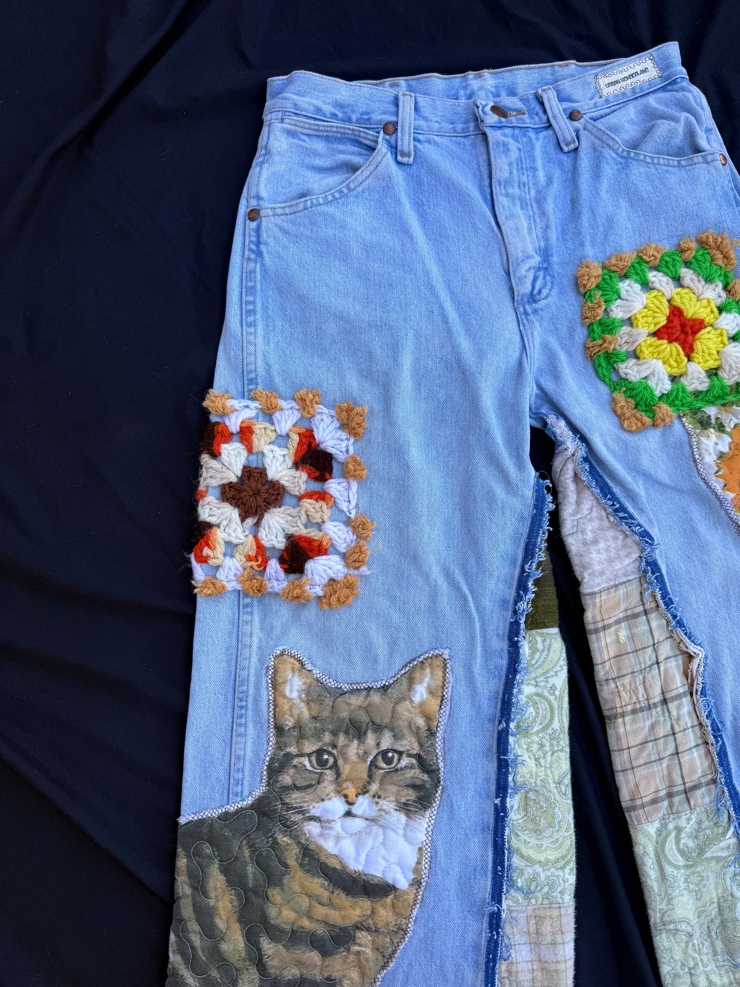 Cat granny square pants