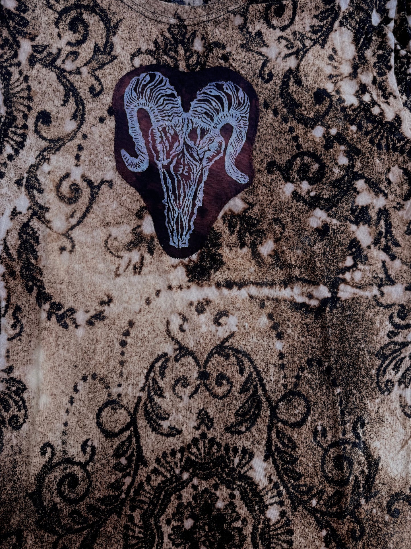 All seeing billy skull bleach dyed t shirt