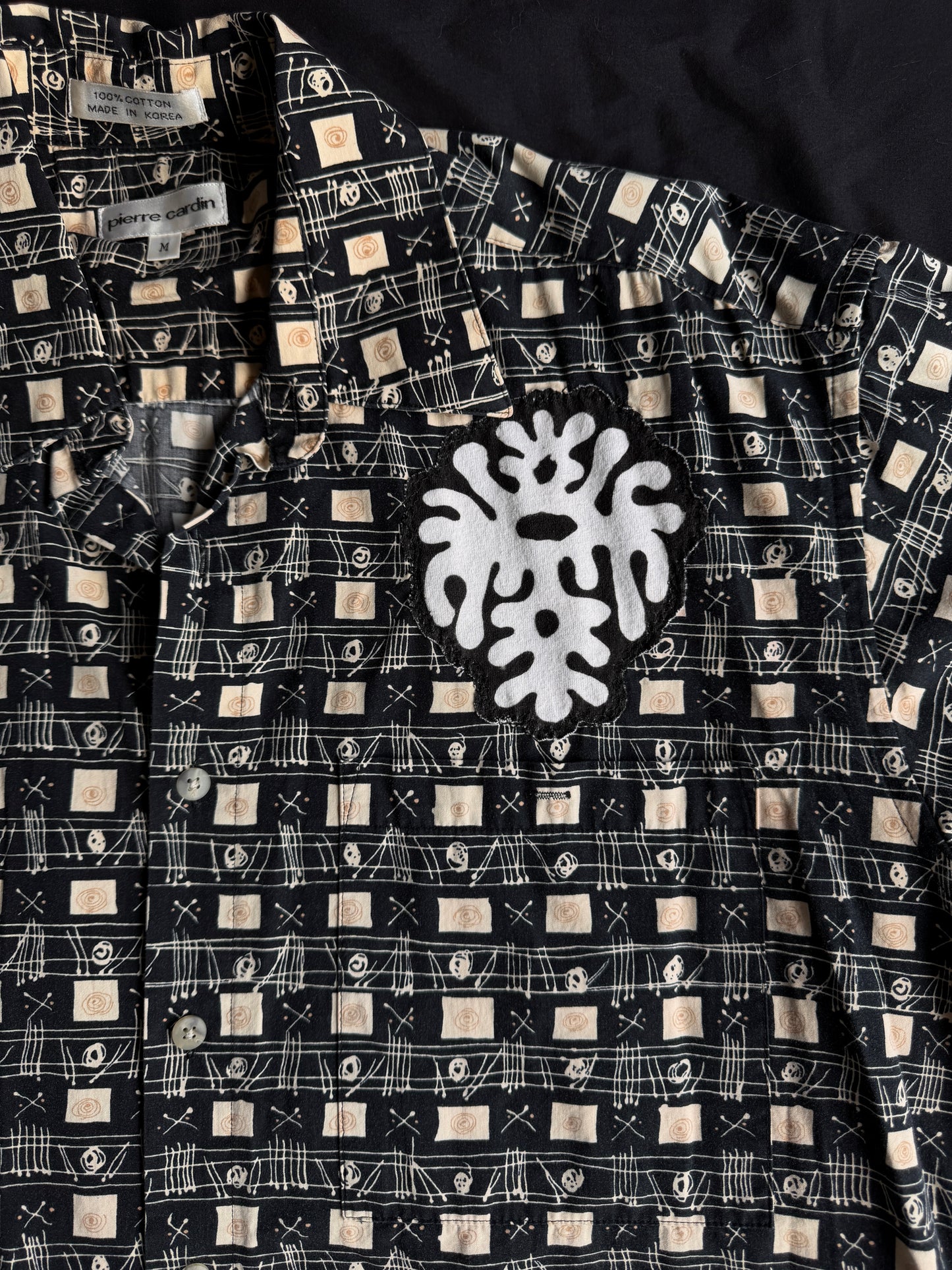 Clown + shapes button up short sleeve