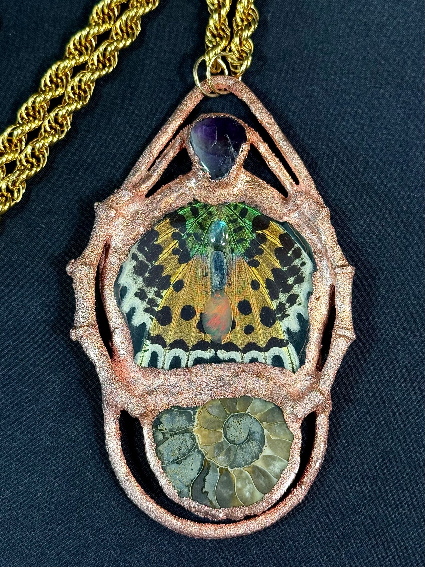 Amethyst sunset moth amulet