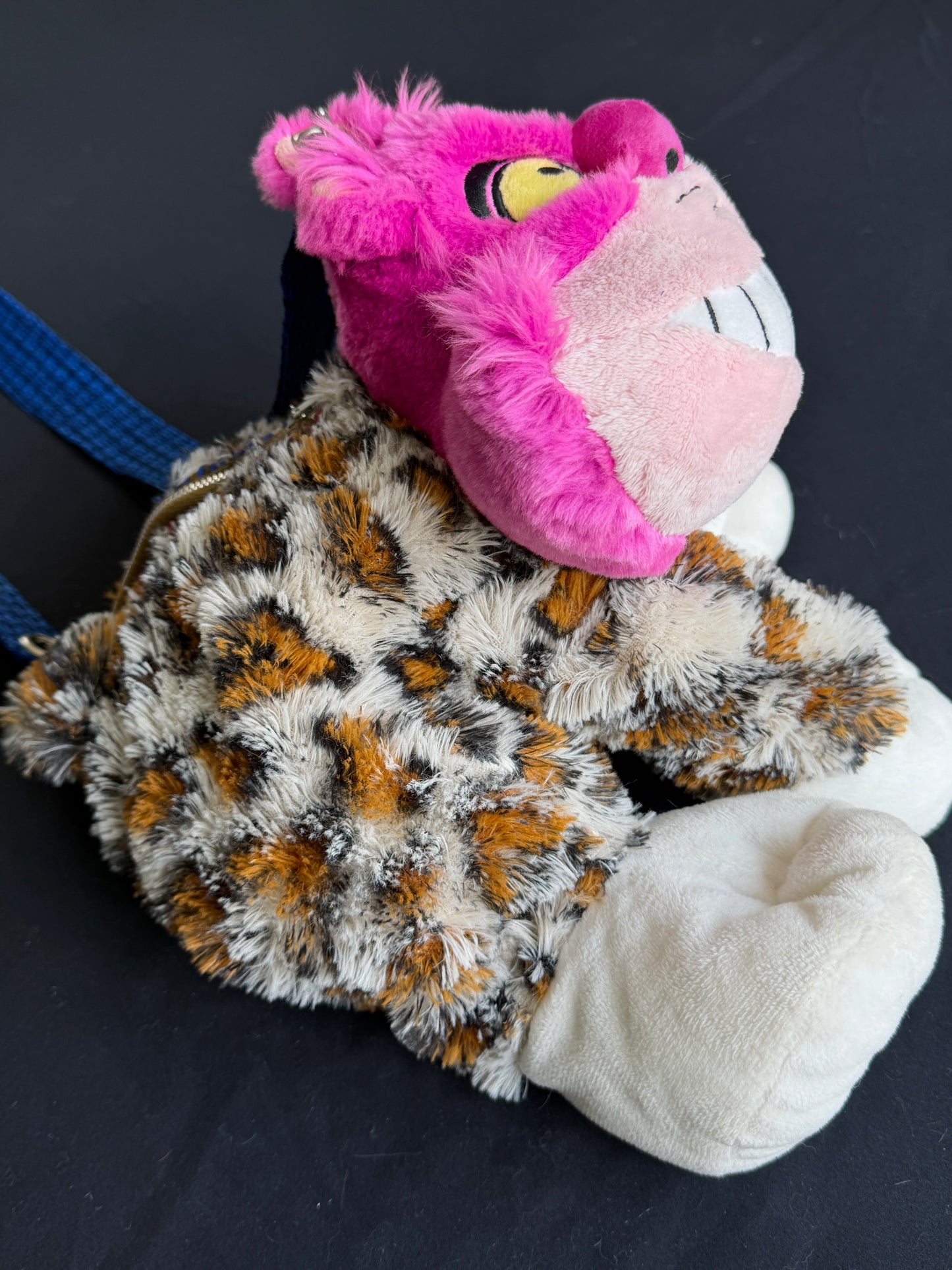 Cheshire cat + leopard hybrid side bag