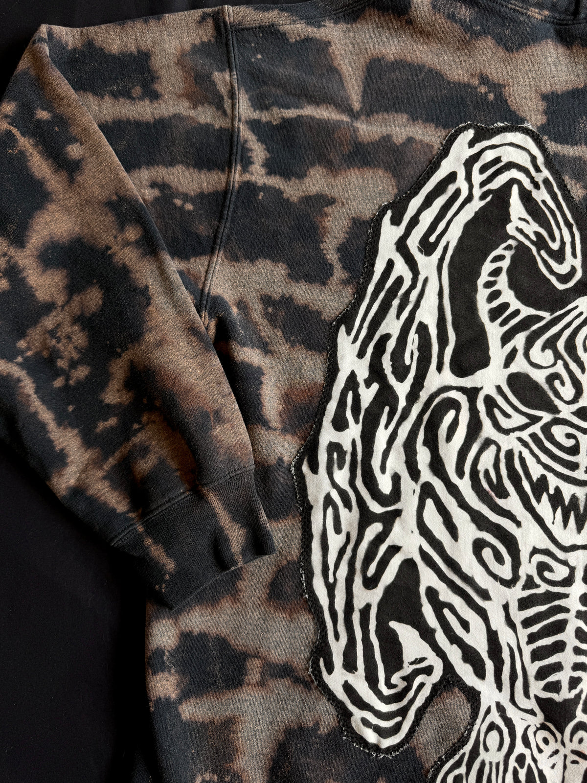 Gargoyle bleach dyed hoodie￼