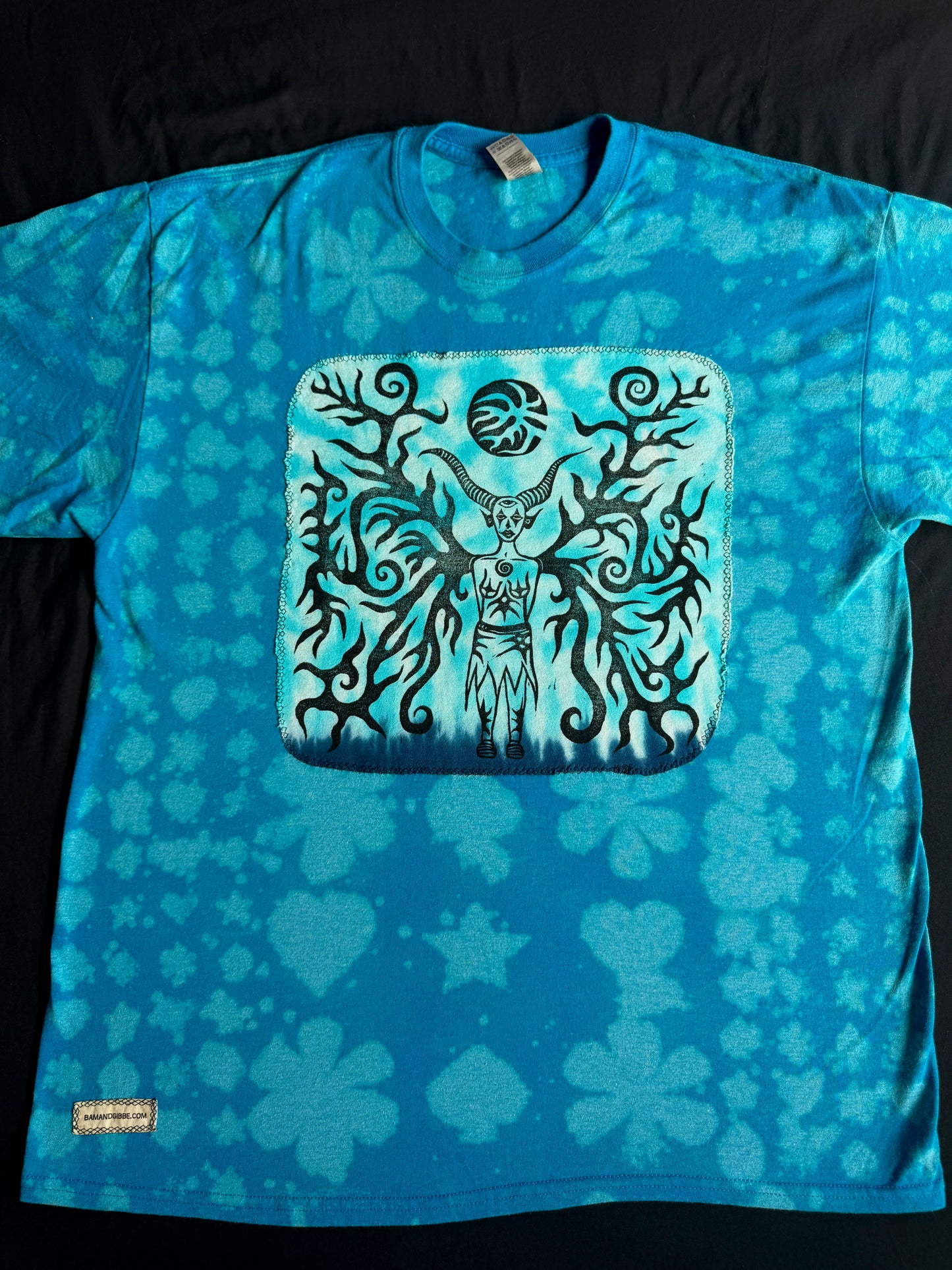 Moon goddess bleach dyed t-shirt