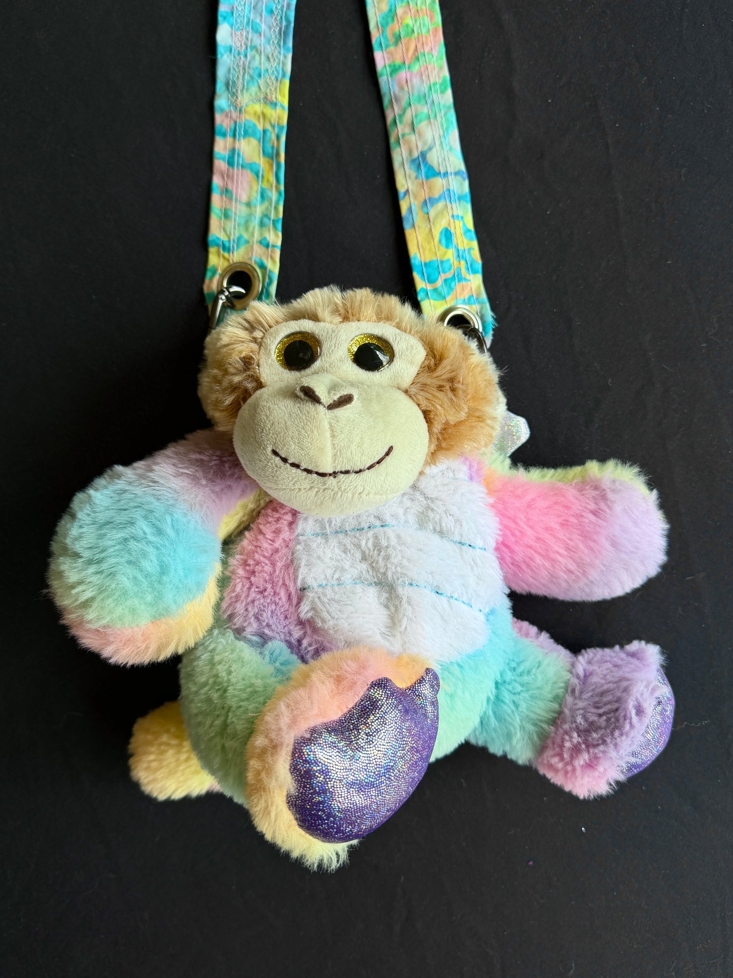 Monkey + rainbow dragon side bag