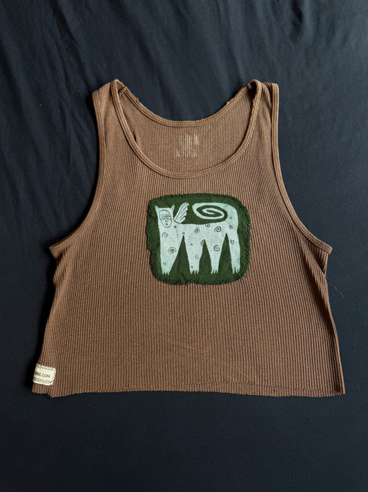 Spiral friend patch tank top