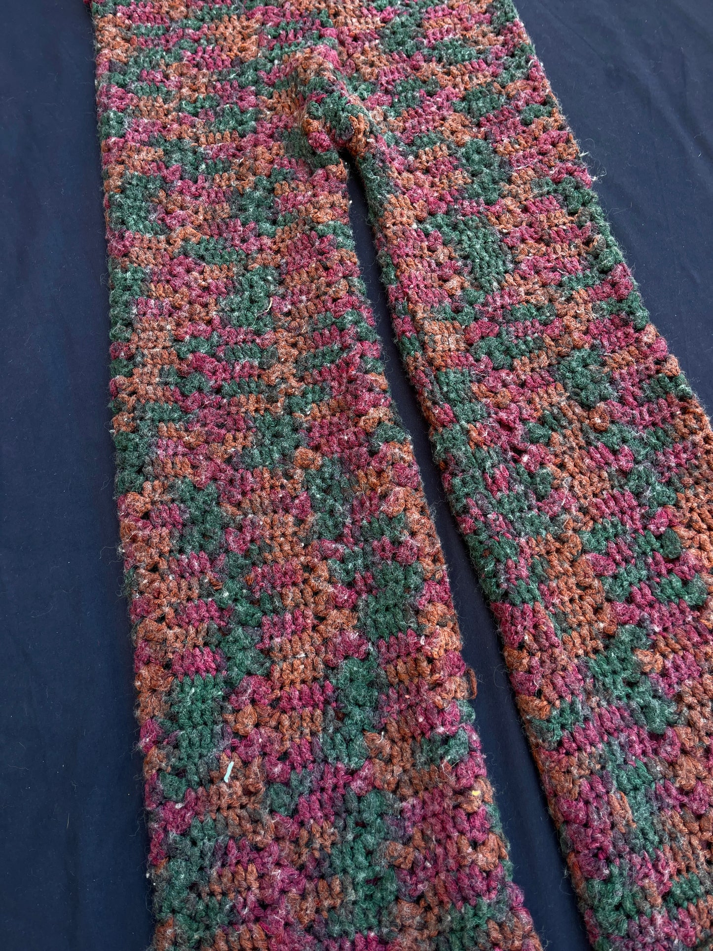 Maroon confetti crochet pants