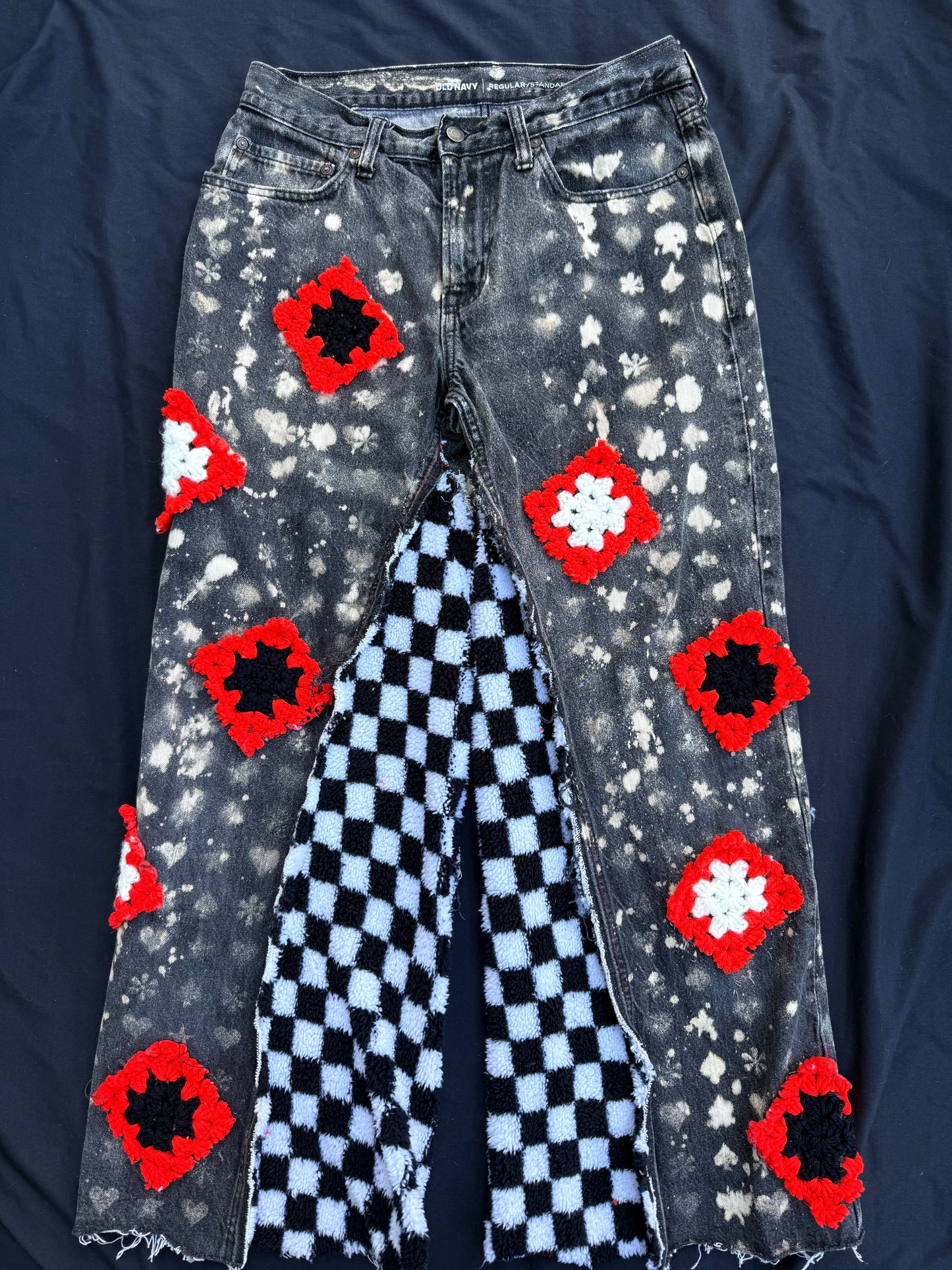 Casino clown granny square pants