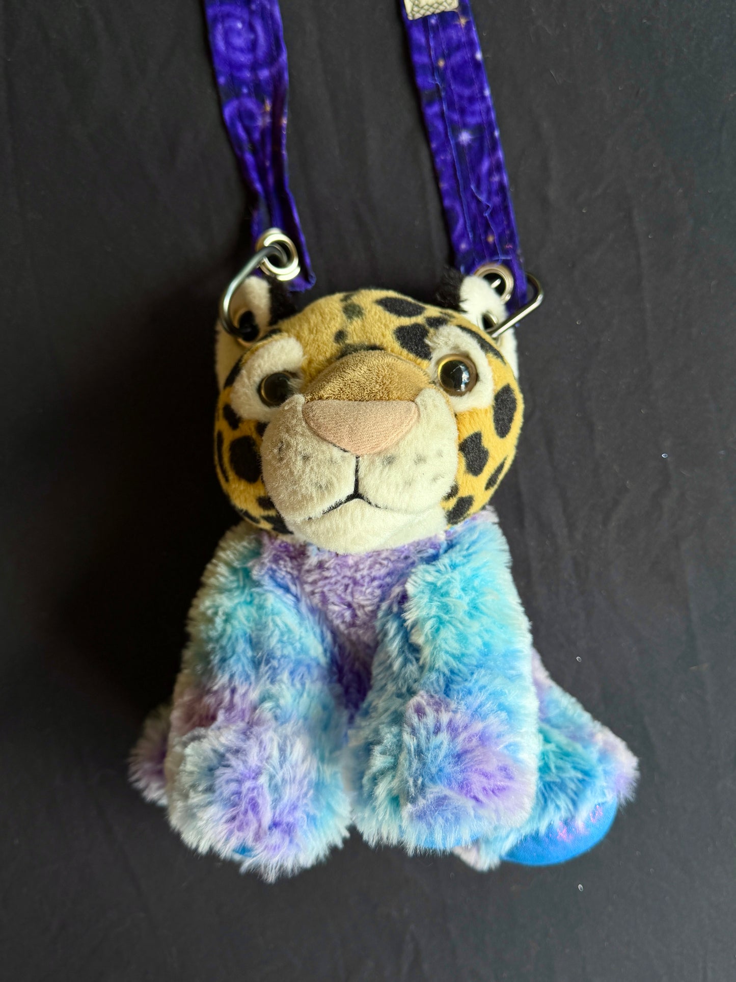 Cheetah + blue and purple guy hybrid side bag