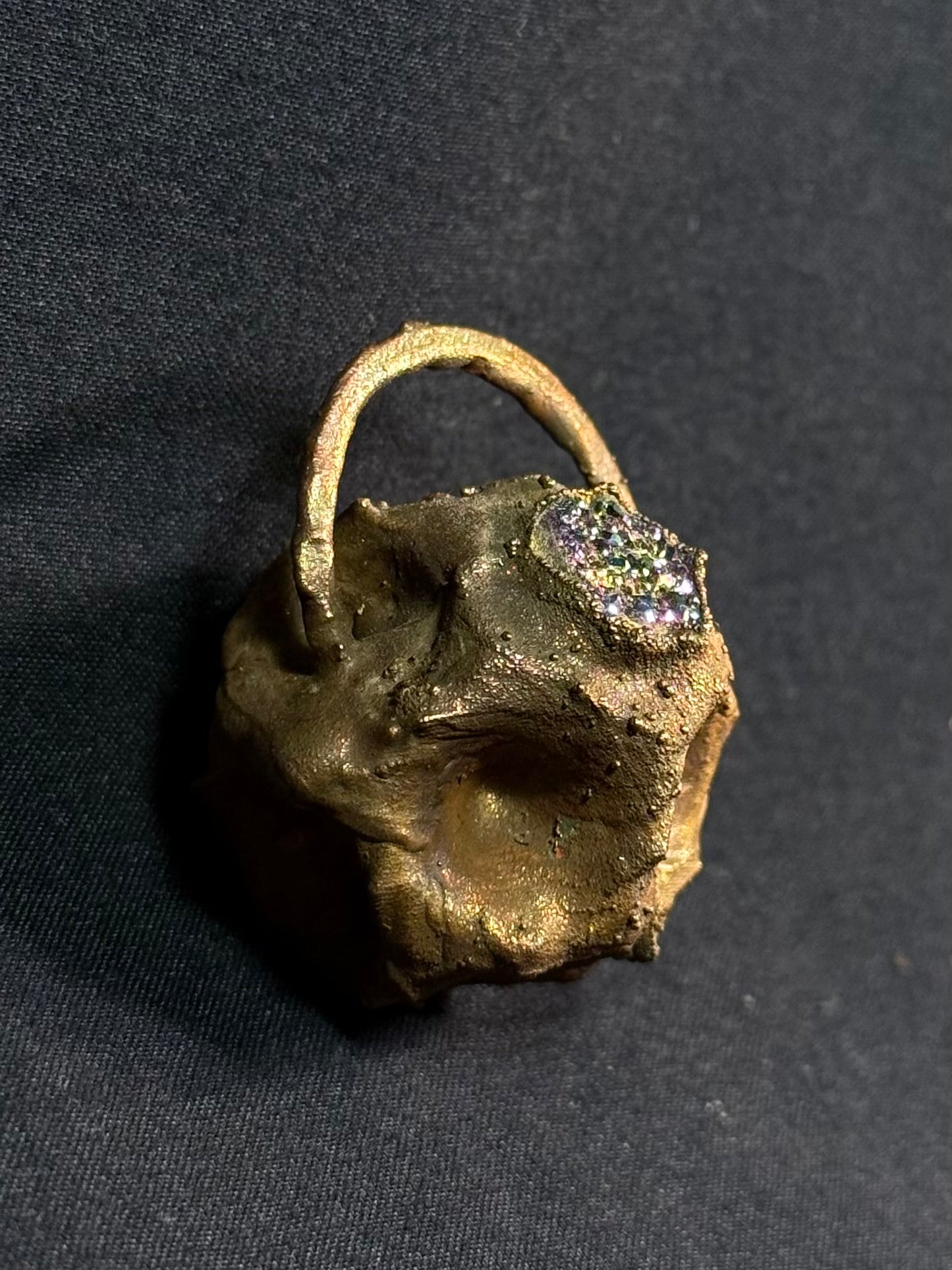 Tessellated rose quartz amulet