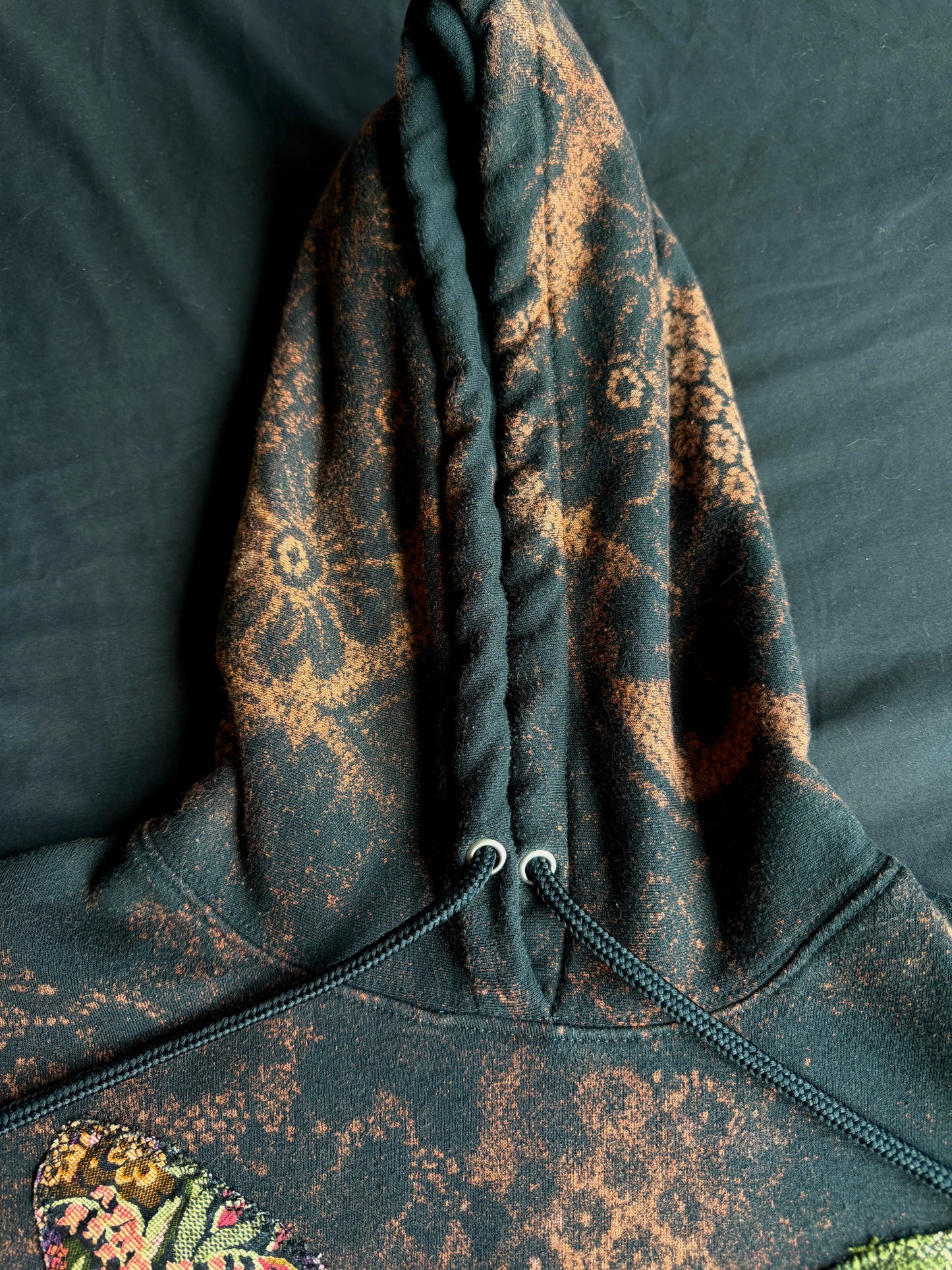 Butterfly + shape bleach dyed hoodie