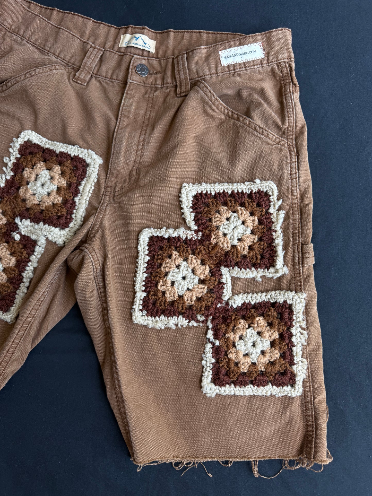 Crochet granny square shorts