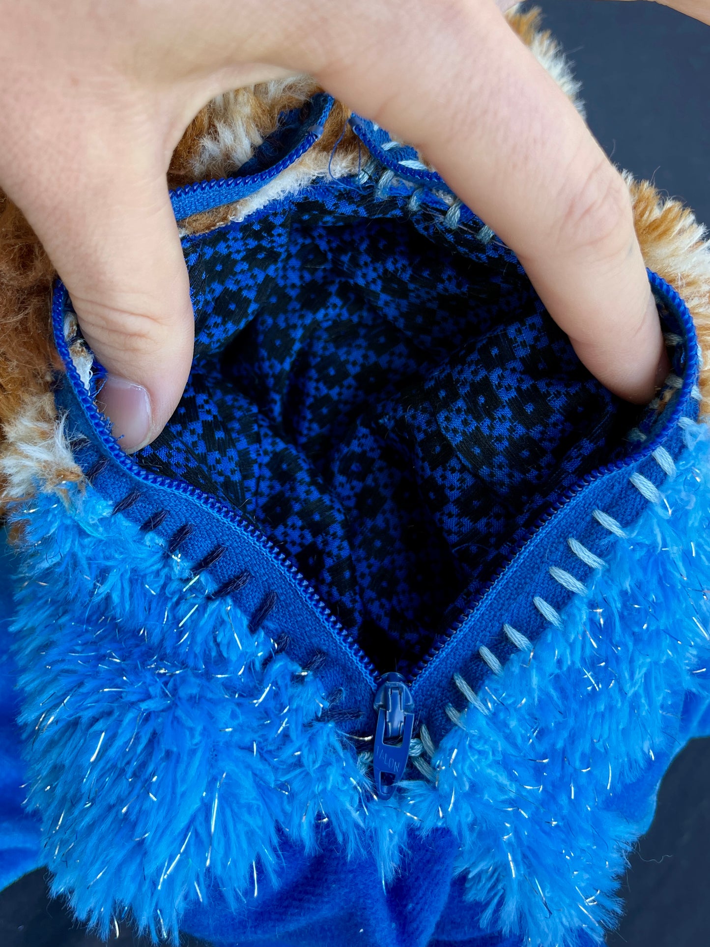 Giraffe + blue bat hybrid side bag