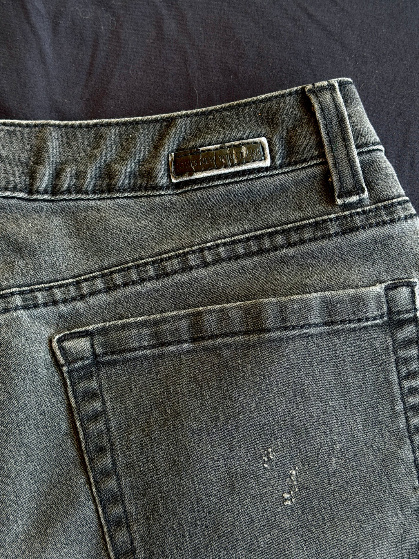 Black and white patch black jean shorts
