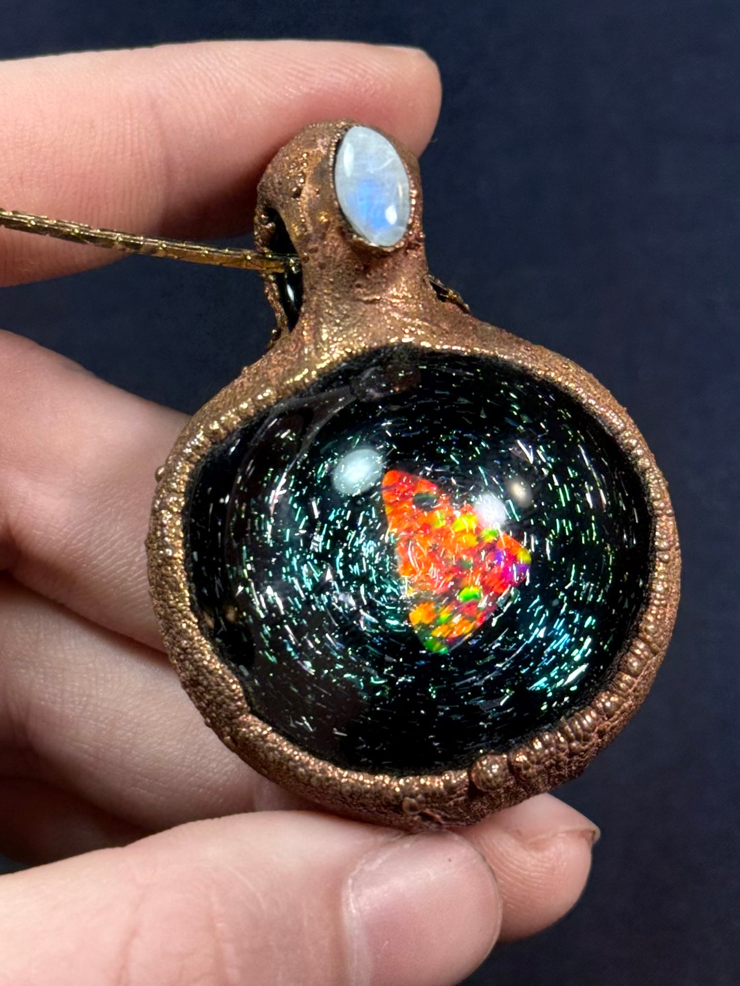 Galaxy opal amulet